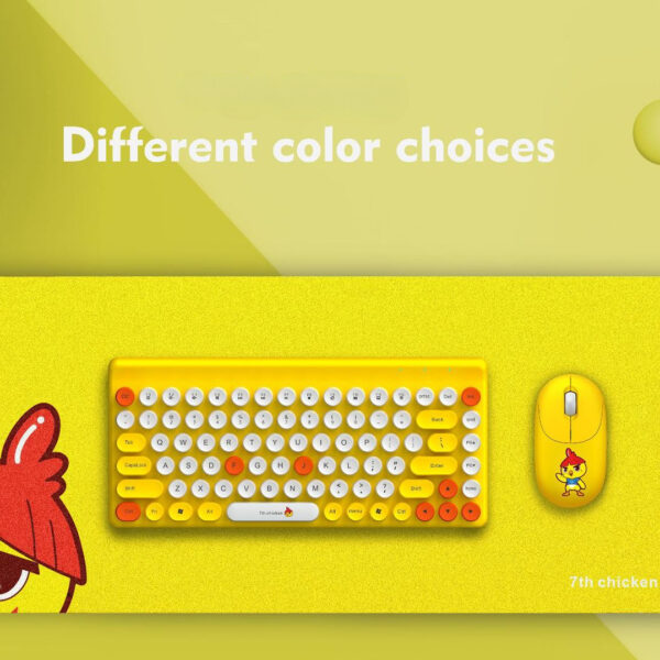 TECLADO MOUSE Y MOUSE PAD SET INALAMBRICO 7TH CHICKEN C/AM