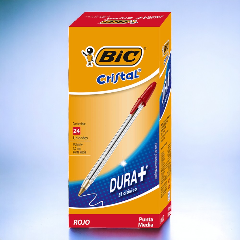 BOLIGRAFO O ESFERO BIC PM (1.0MM) (CRISTAL) (DURA) *UND ROJO - Imagen 2