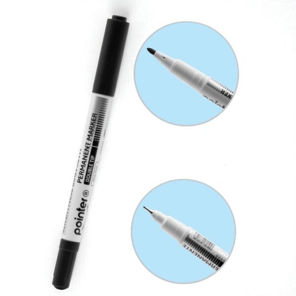 MARCADOR PERMANENTE DOBLE PUNTA T/NEGRO CD POINTER