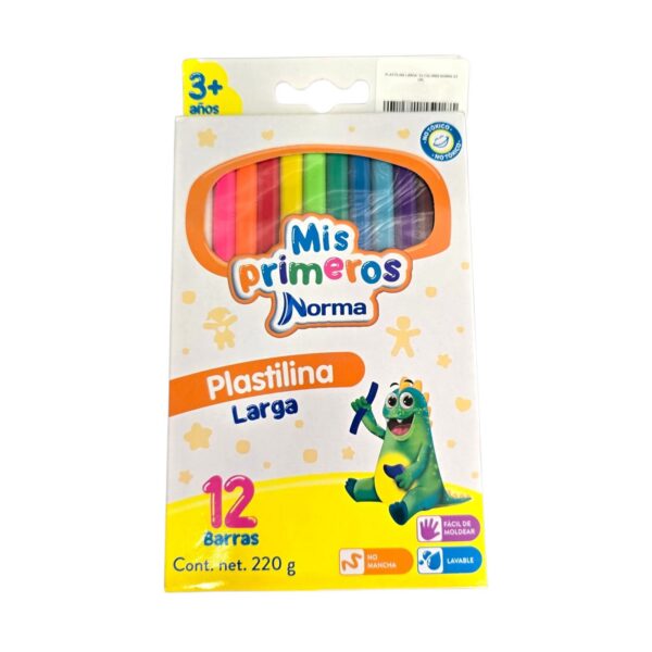 PLASTILINA LARGA *12 COLORES NORMA AZ CPL