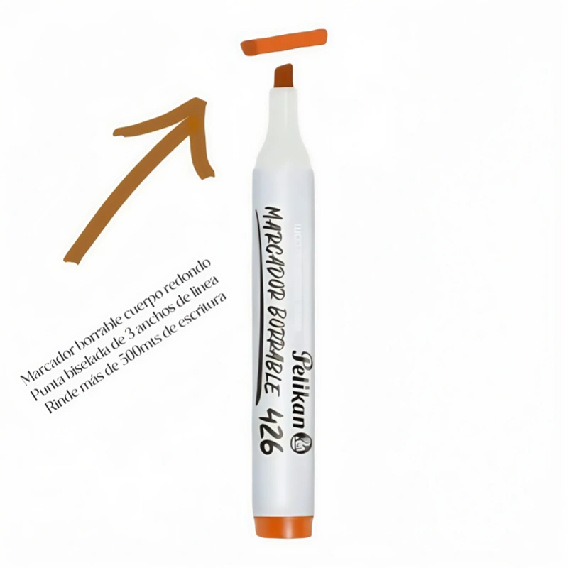 MARCADOR BORRABLE PELIKAN 426 NARANJA