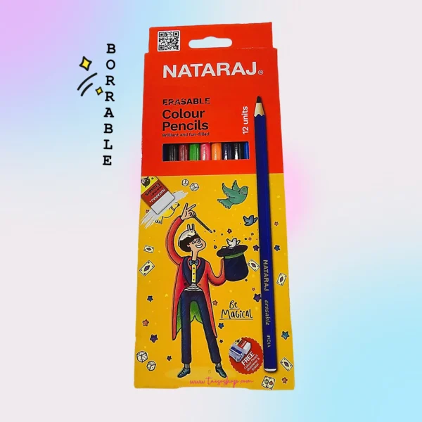 LAPICES DE COLORES BORRABLES *12C HEXA INC/ BORRADOR Y SACAPUNTA NATARAJ