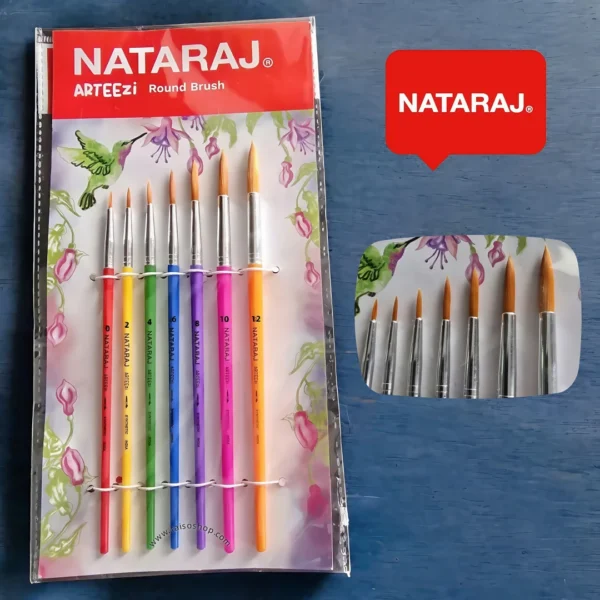 PINCELES REDONDOS 0 2 4 6 8 10 12 SET ROUND BRUSH 7PCS NATARAJ