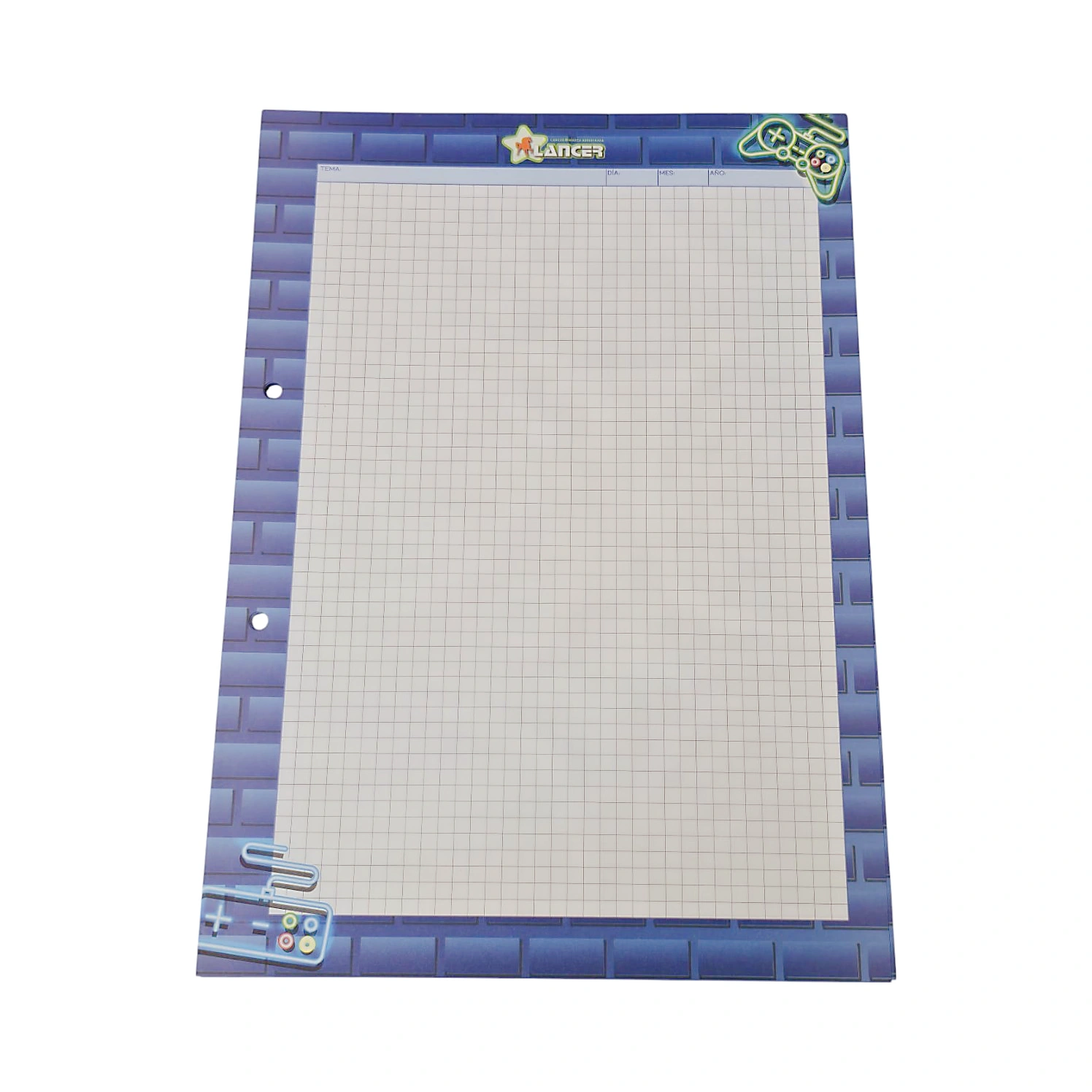 HOJAS PERFORADAS A CUADROS A4 75GR 50UNDS *UND CON DISEÑO TRENDY VARON LNC - Imagen 4