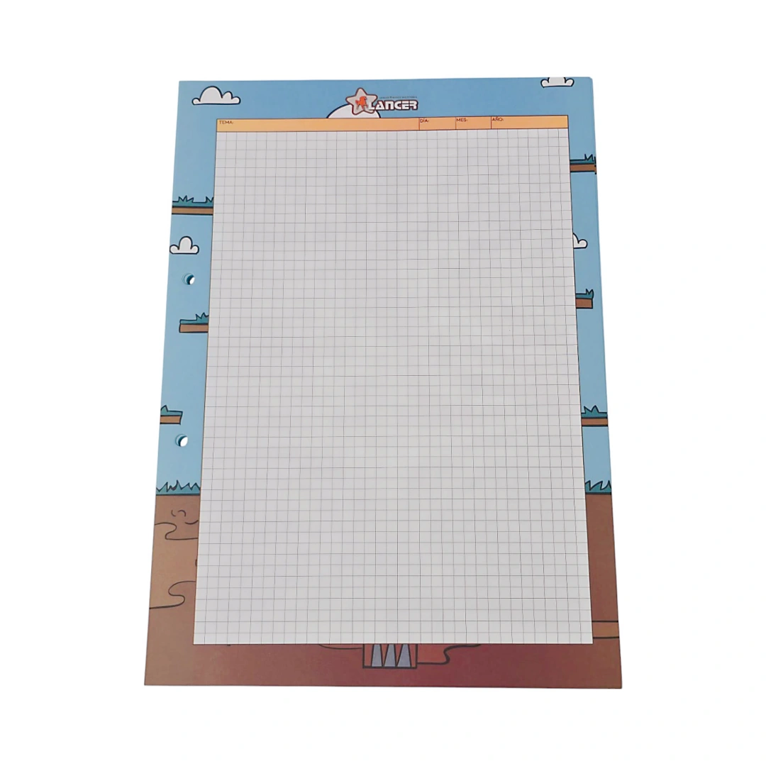 HOJAS PERFORADAS A CUADROS A4 75GR 50UNDS *UND CON DISEÑO TRENDY VARON LNC - Imagen 3