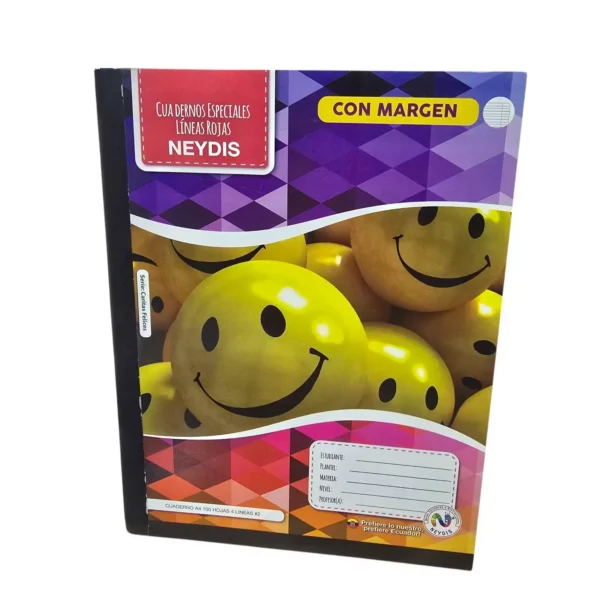 CUADERNO COSIDO ESPECIAL 19*24CM 100H A4 4 LINEAS #2 CON MARGEN NEY AZ