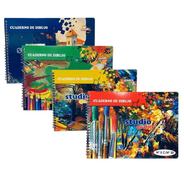 CUADERNO DE DIBUJO N5 CON MARGEN A4 30*21CM 30 HOJAS HORIZONTAL ESPIRAL