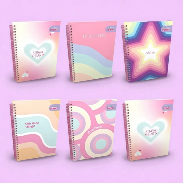 CUADERNO UNIVERSITARIO 100 HOJAS A CUADROS PASTA SEMIDURA FLOWER POWER