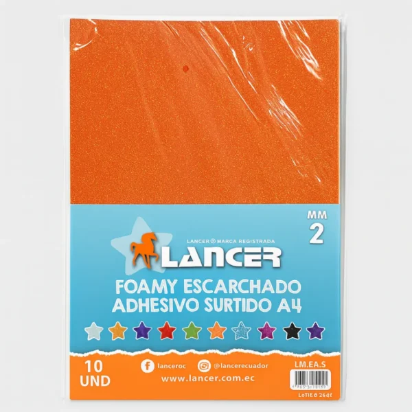 FOMIX A4 ADHESIVO ESCARCHADO *10 COLORES SURTIDOS LNC