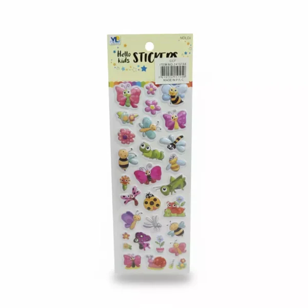 STICKERS AUTOADHESIVOS CON RELIEVE HELLO KIDS LDJ-011