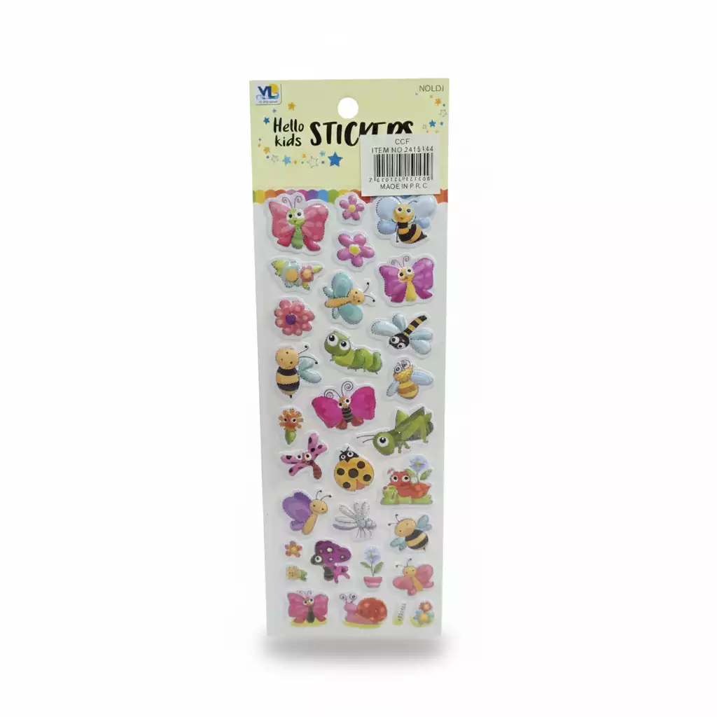 STICKERS AUTOADHESIVOS CON RELIEVE HELLO KIDS LDJ-011