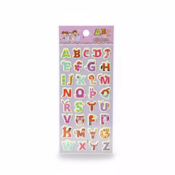 STICKERS AUTOADHESIVOS CON RELIEVE ALFABETO FOSFORECENTE