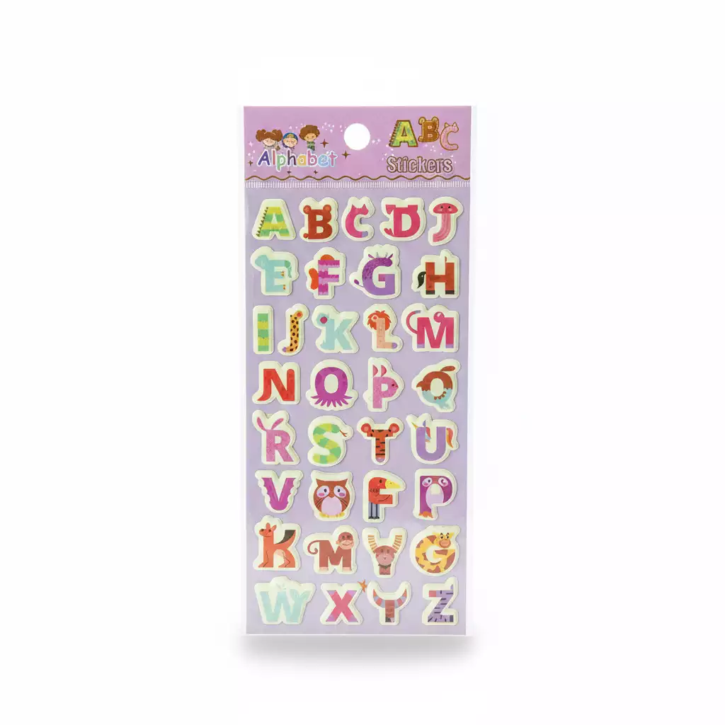 STICKERS AUTOADHESIVOS CON RELIEVE ALFABETO FOSFORECENTE