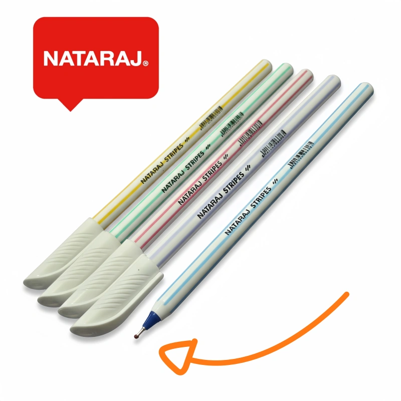 BOLIGRAFO PUNTA FINA 0.7MM TINTA AZUL *UND NATARAJ STRIPES
