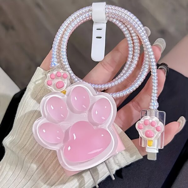 PROTECTOR DE CARGADOR PIN Y CABLE DE CELULAR D/HUELLITA CAT