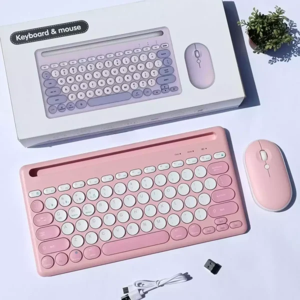 TECLADO Y MOUSE INALAMBRICO EDGR32 T/ROSA