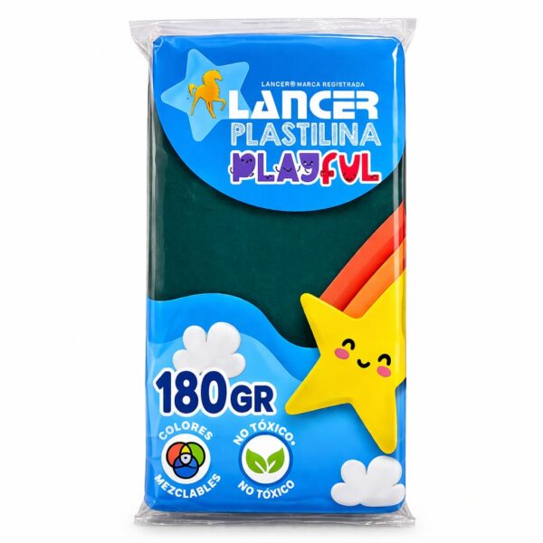 PLASTILINA MARQUETA 180GR NO TOXICO PLAYFUL VERDE