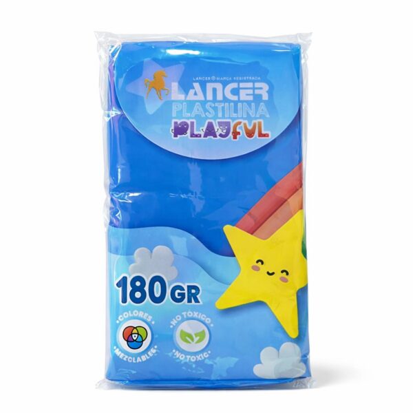 PLASTILINA MARQUETA 180GR NO TOXICO PLAYFUL AZUL MARINO