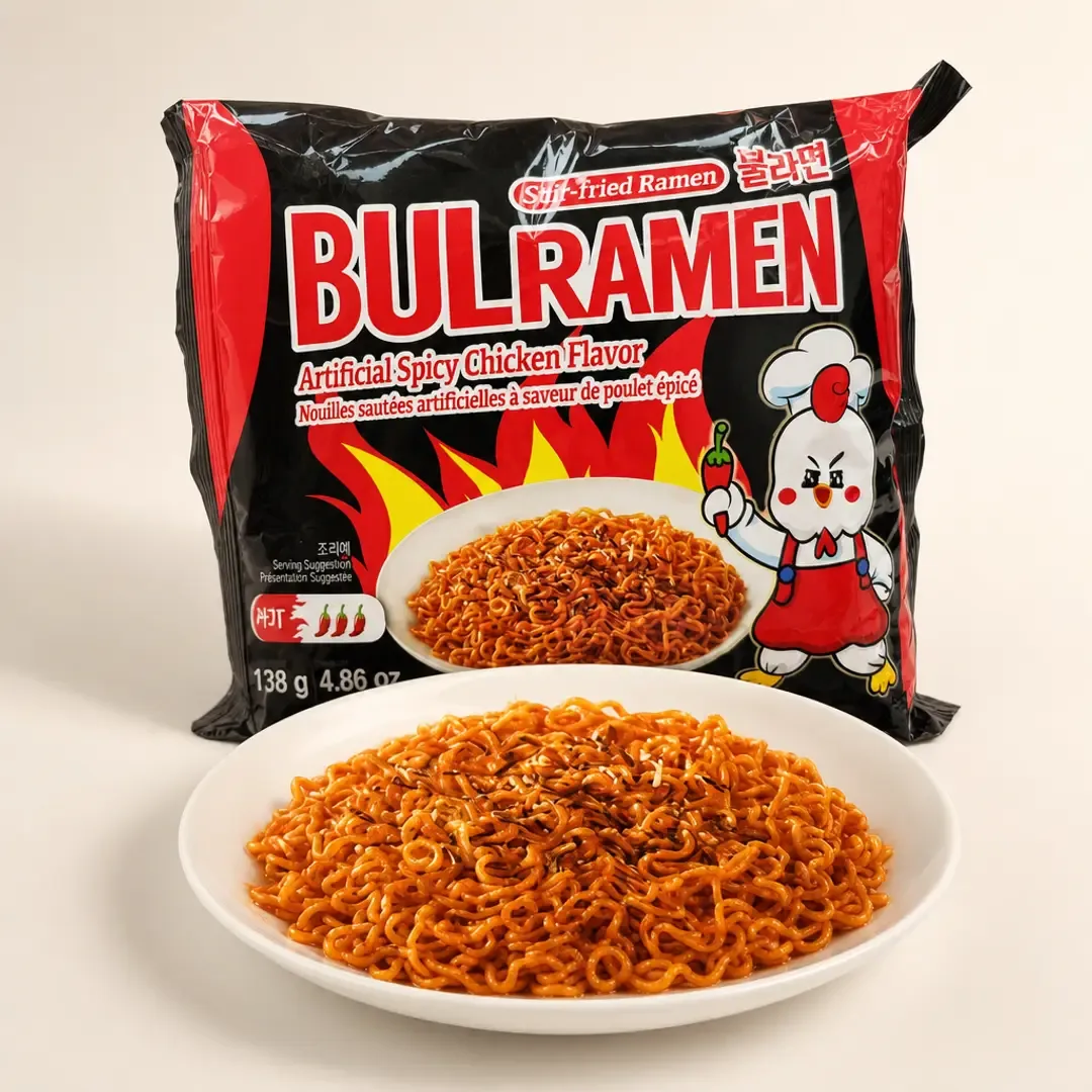 bullramen hot super level spicy chicken flavor