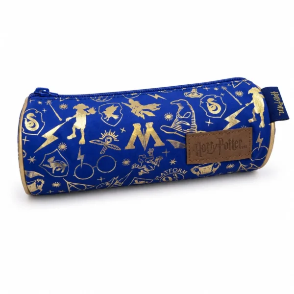 cartuchera tubo harry potter original mooving azul dorado