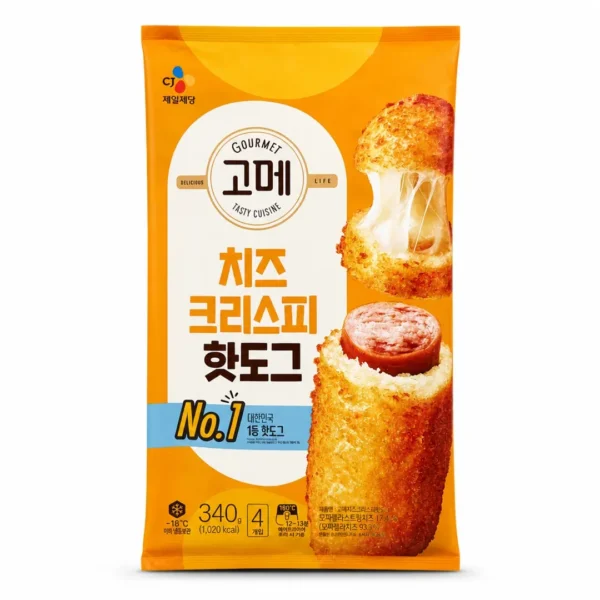 CORN DOG COREANO GOURMET CRISPY  SET 4PCS 340GR EXTRA QUESO MOZARELLA Y SALCHICHA