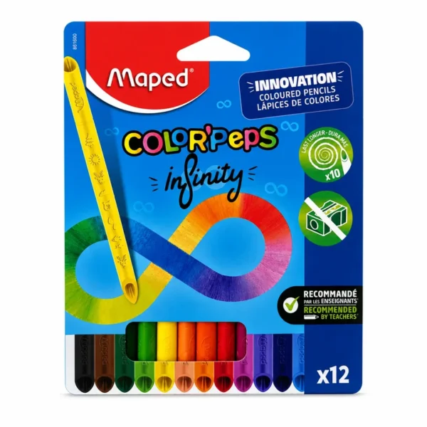 crayon infinito triangular 12 colores maped premium