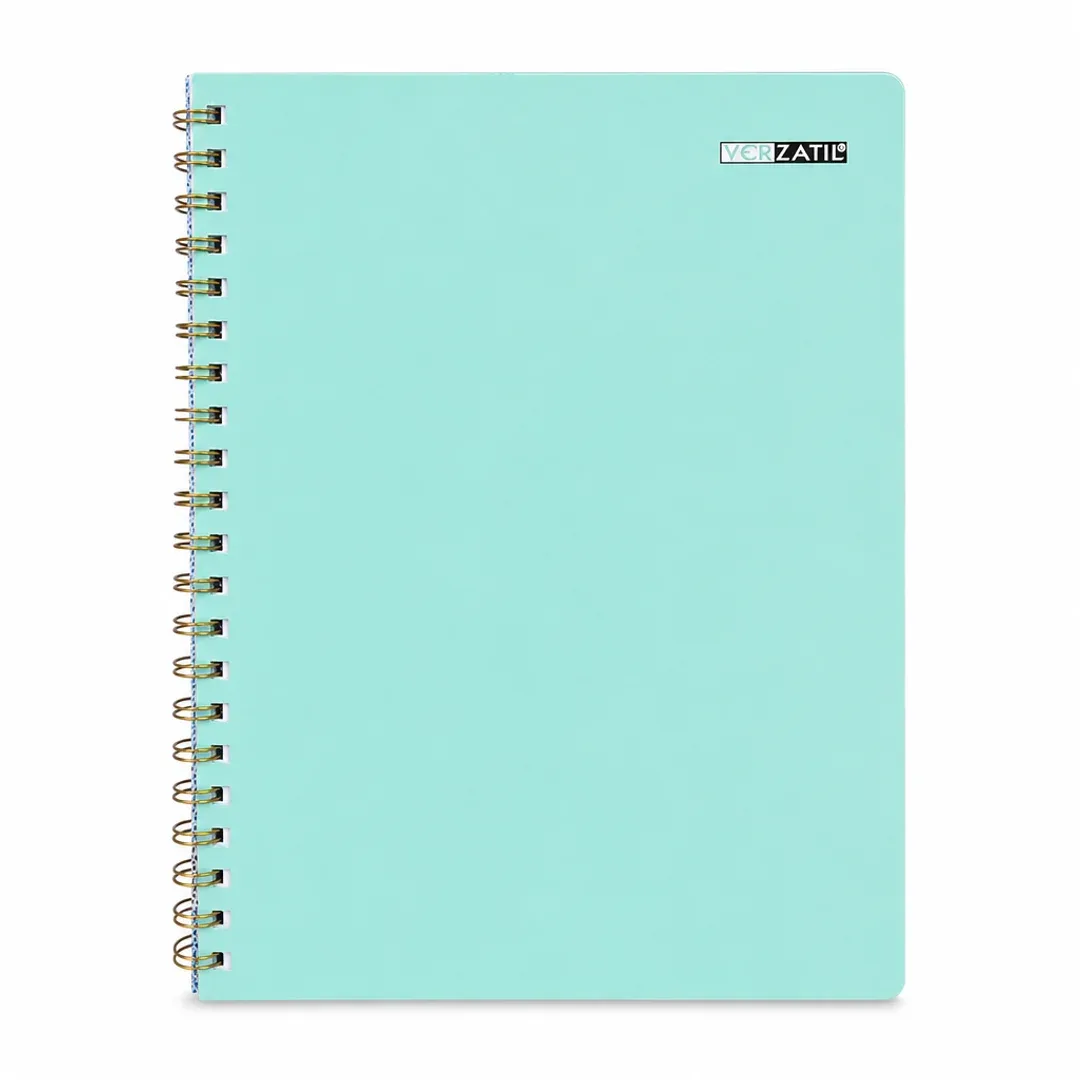 cuaderno universitario verzatil menta pastel cuadros 100 hojas