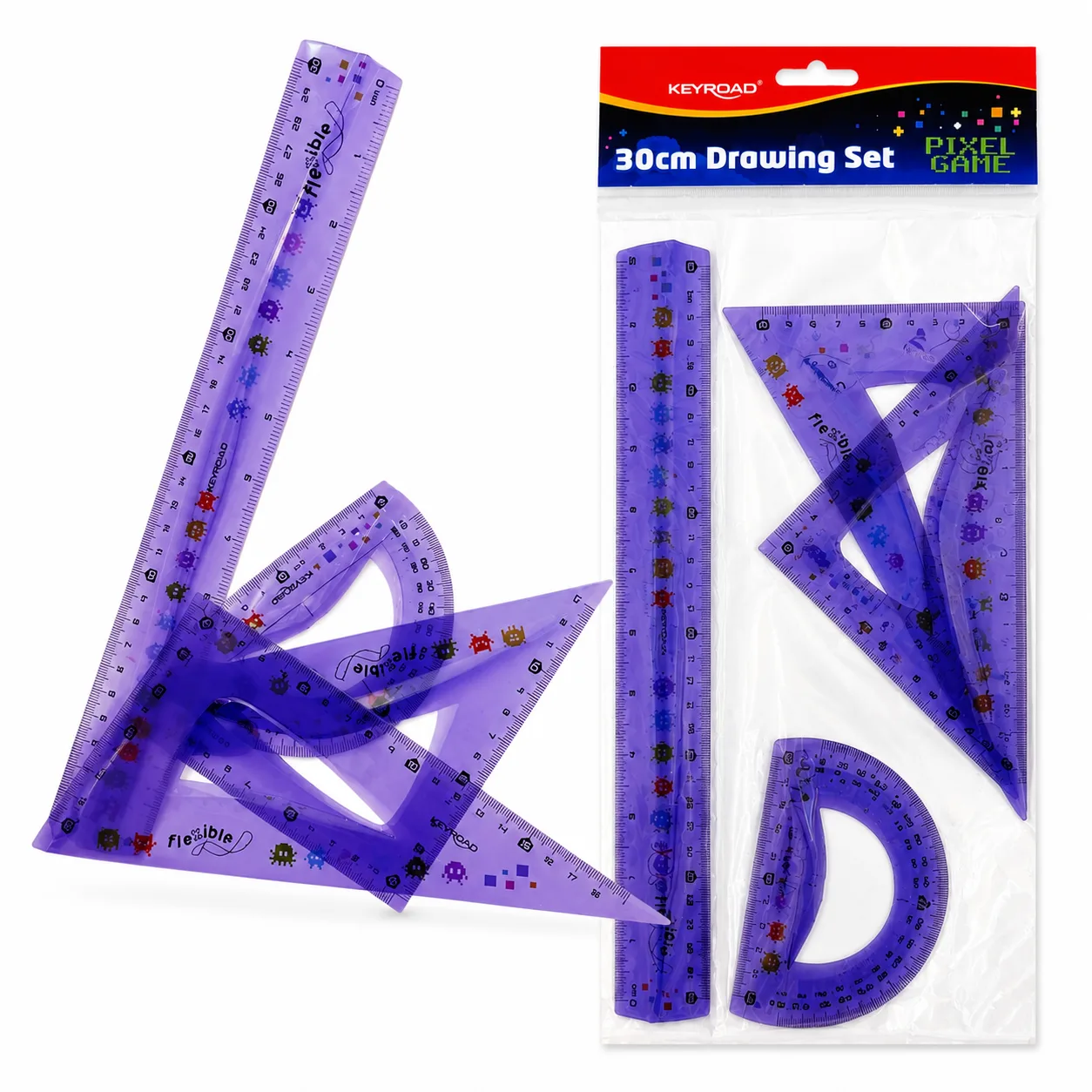 juego geometrico flexible pixel game keyroad violeta