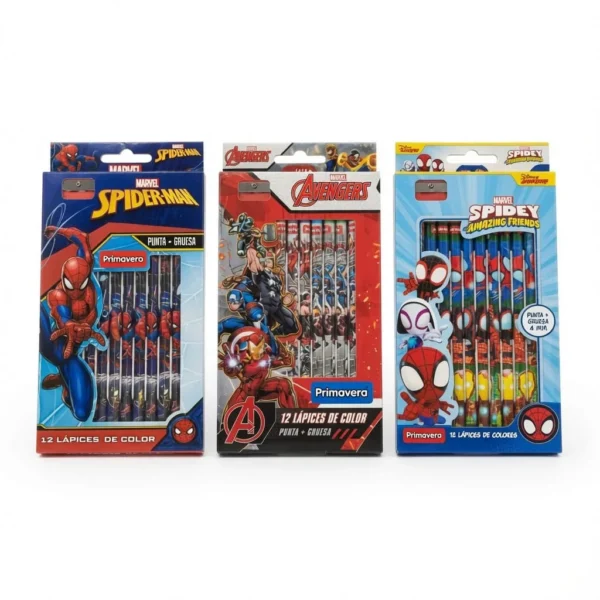 lapices colores triangulares disney primavera marvel cuenca