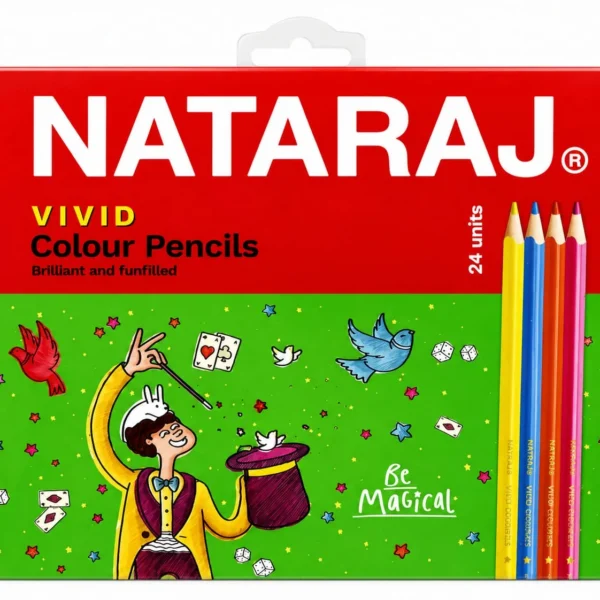 lapices colores triangulares 24 caja metalica vivid colour nataraj