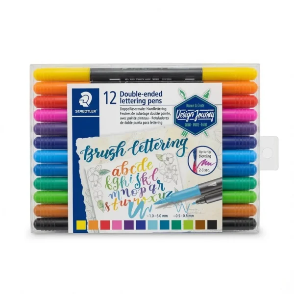 marcador doble punta pincel 12c 3004 staedtler