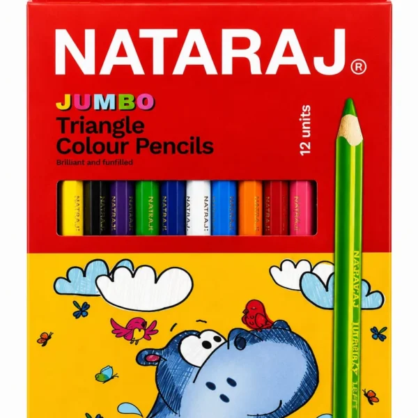 pintura jumbo 12 colores triangular nataraj