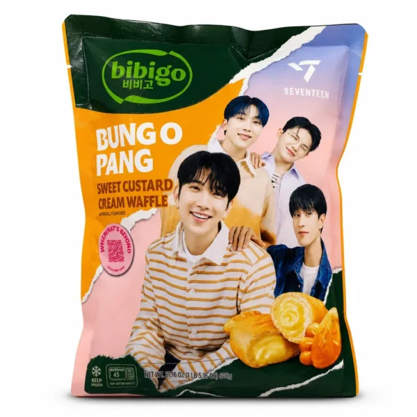 BUNG O PANG SWEET CUSTARD CREAM WAFFLE PASTEL COREANO EN FORMA DE PEZ 300GR BIBIGO SEVENTEEN