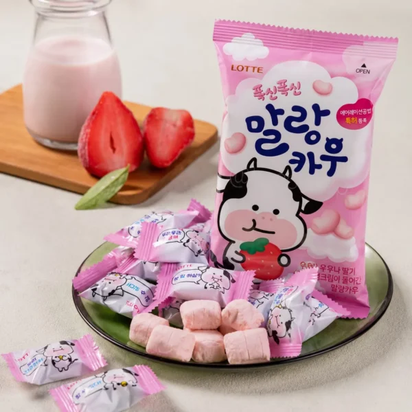 caramelo blando sabor a fresa malang cow koreano lotte 79g taiso shop