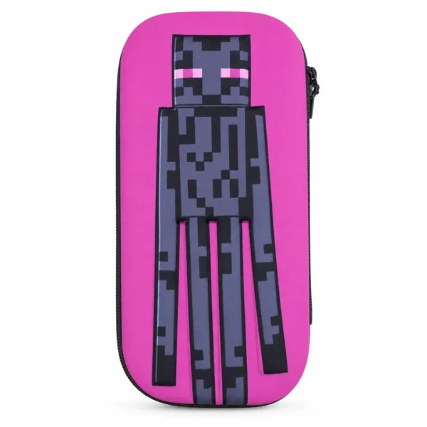 cartuchera rigida minecraft original enderman rosa
