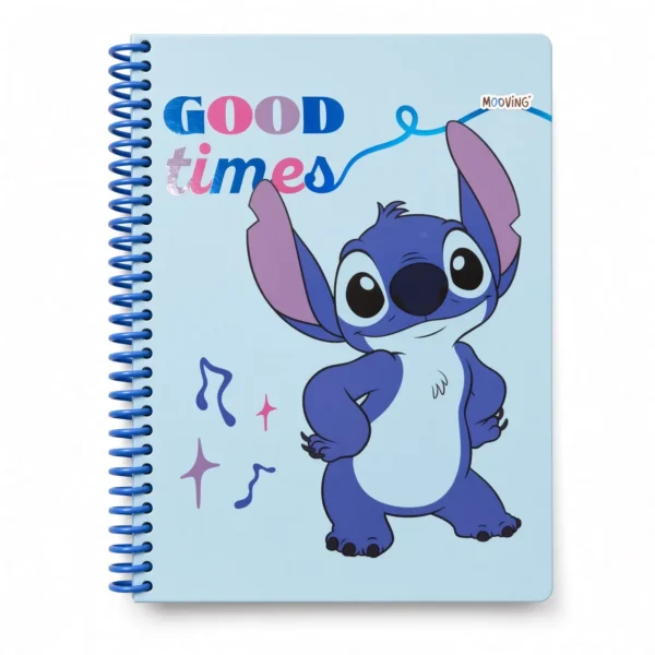 cuaderno universitario pasta dura stitch good times 96 hojas