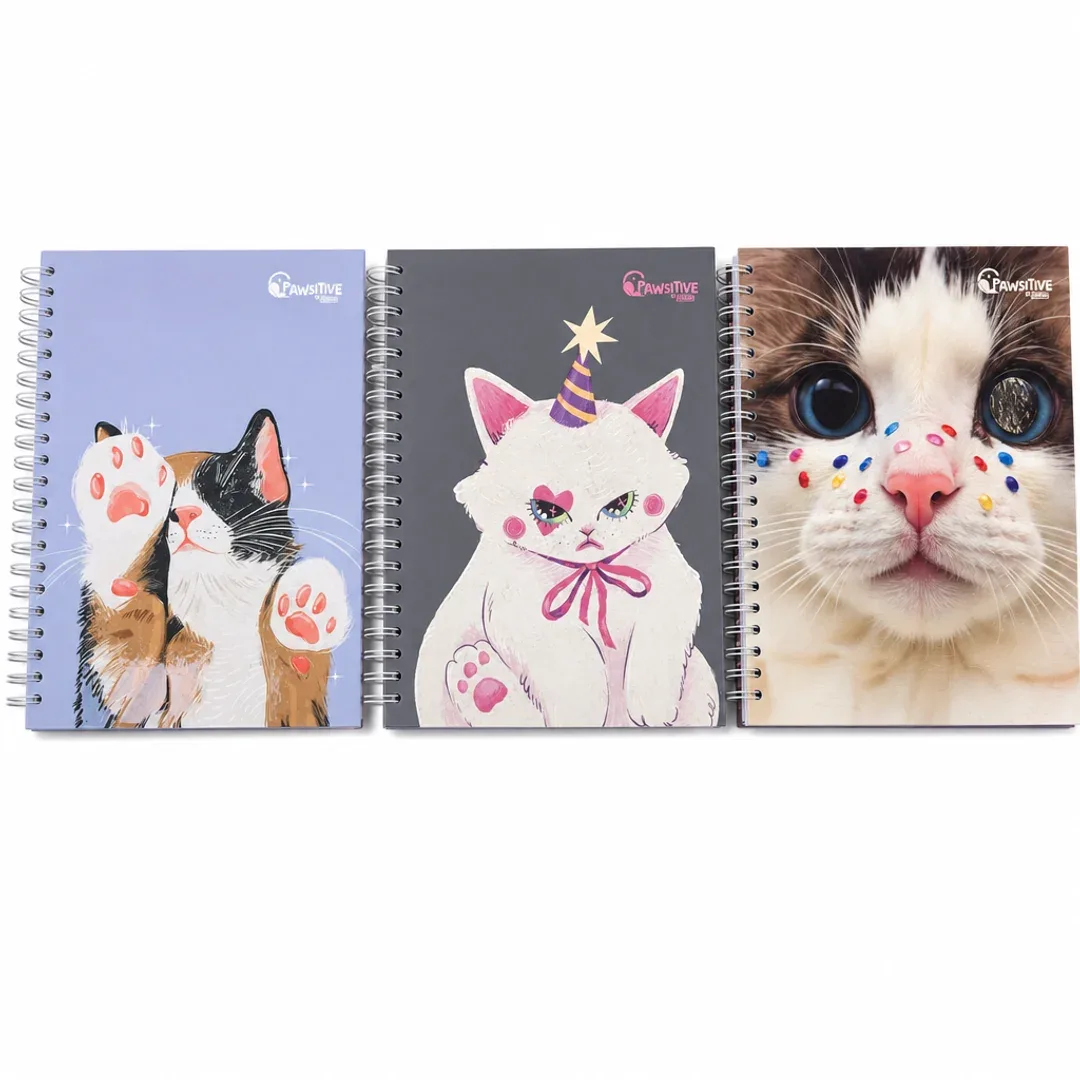cuaderno universitario 100 hojas cuadros pro pawsitive gatos