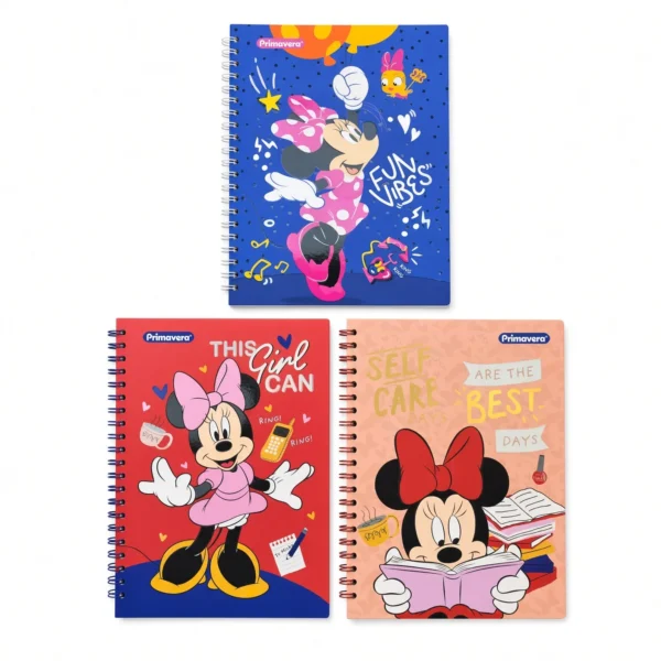 cuaderno universitario cuadros 100 hojas minnie primavera