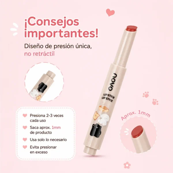 labial coreano novo silky misty lip pencil velvet push mousse