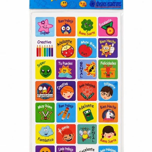 lamina stickers motivacionales espanol 5 hojas