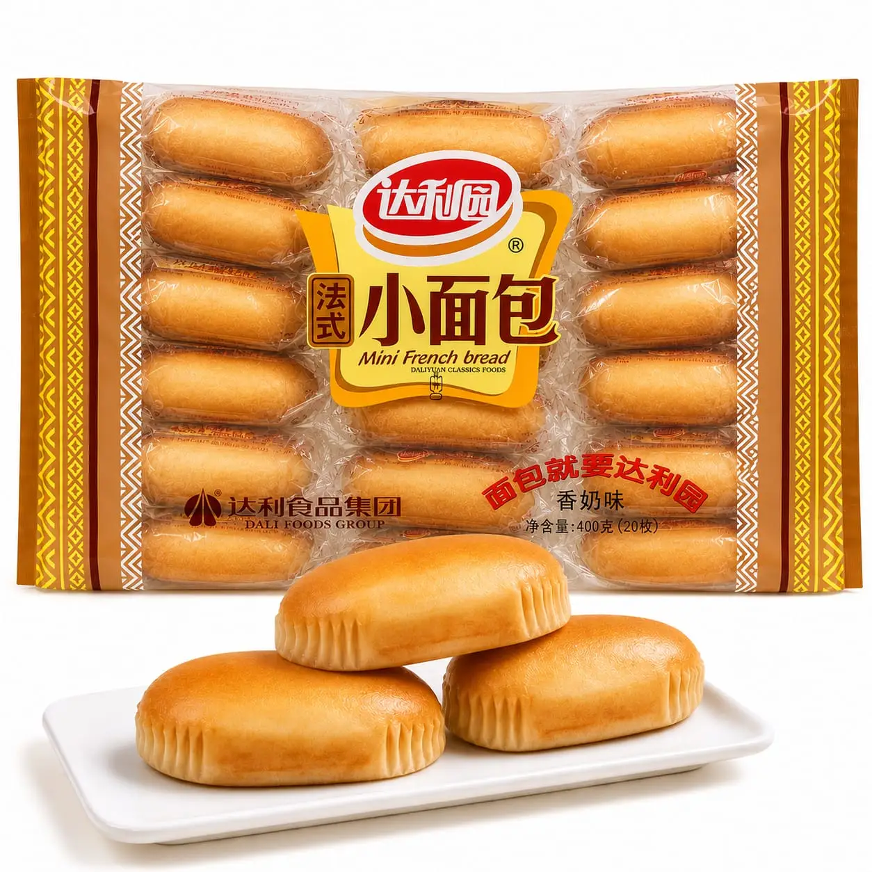 mini pan frances daliyuan 400g esponjoso snack dulce