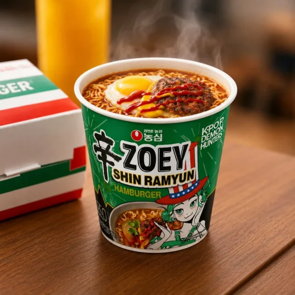 ramen coreano nongshim shim ramyun netflix kpop demon hunters zoey 68gr carne hamburguesa taiso shop