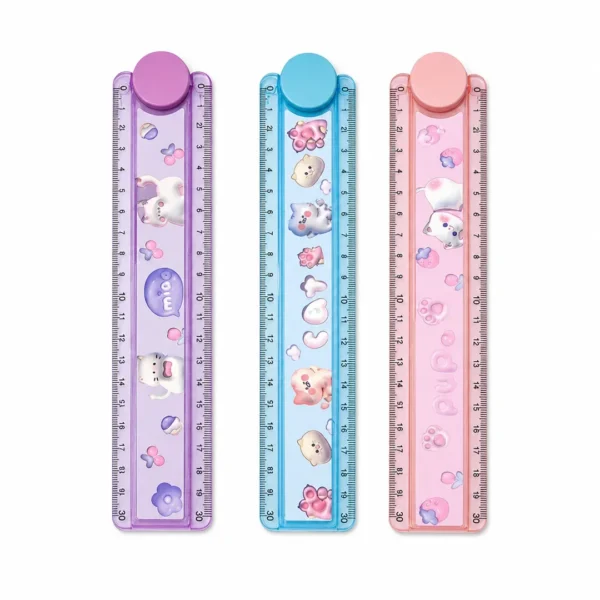 REGLA EXPANDIBLE CON PLANTILLA GATITO KAWAII 15-30CM  COLORES RANDOM