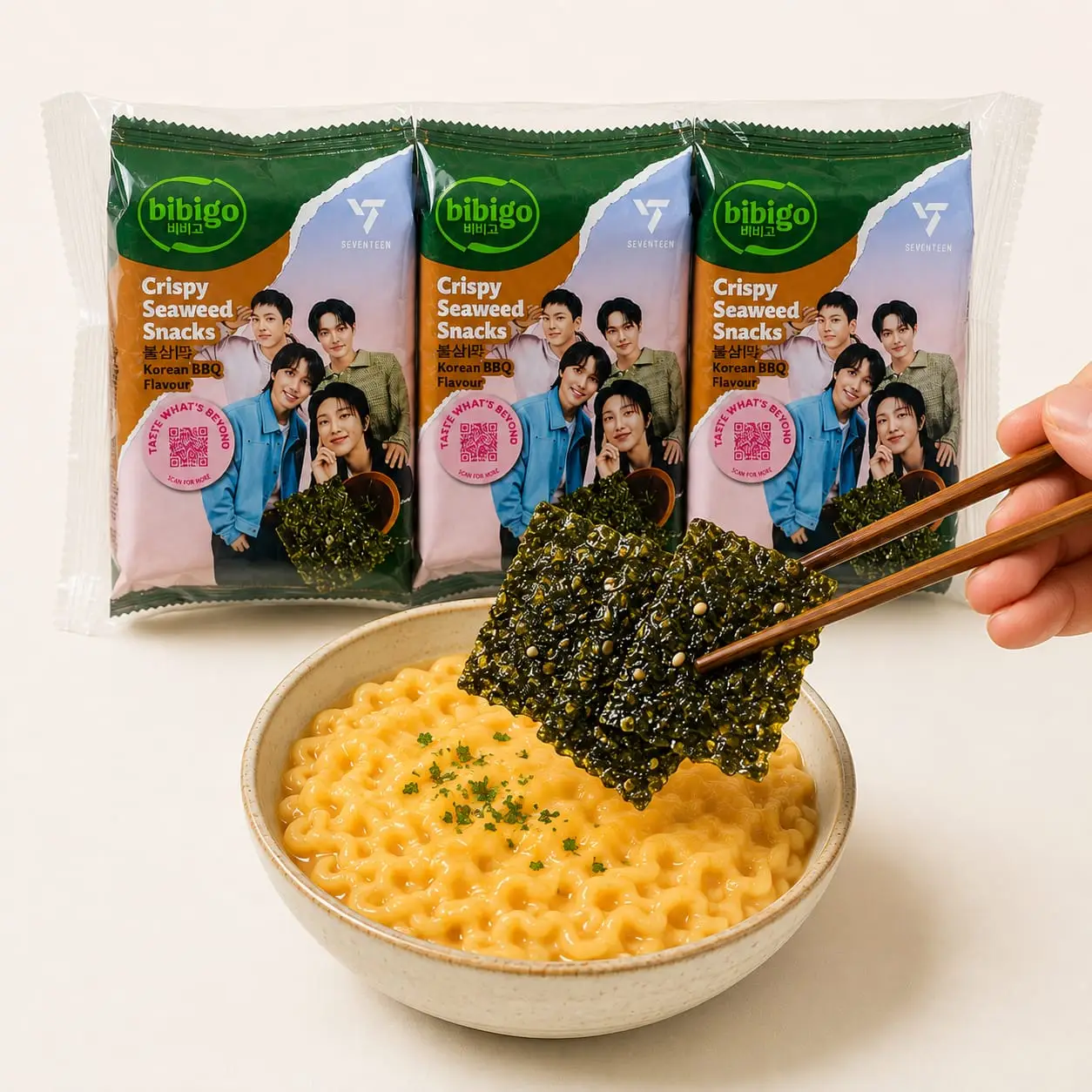 snack alga marina bbq coreano bibigo seventeen edition