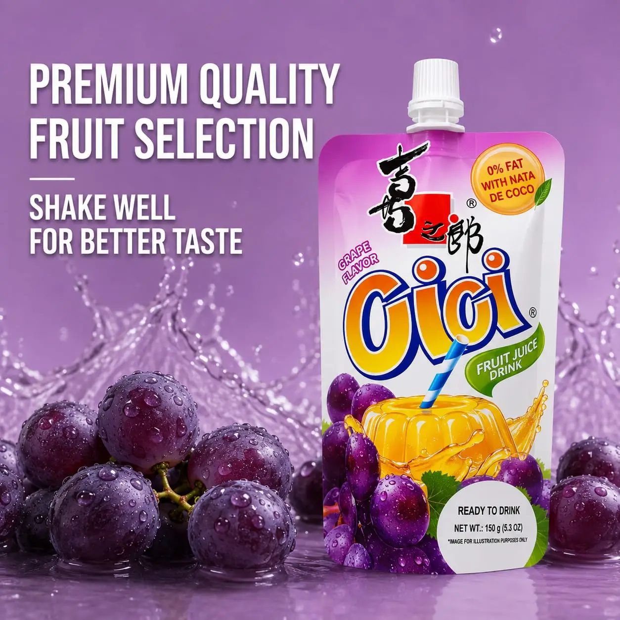 snack en gel cici sabor uva 150ml taiso shop
