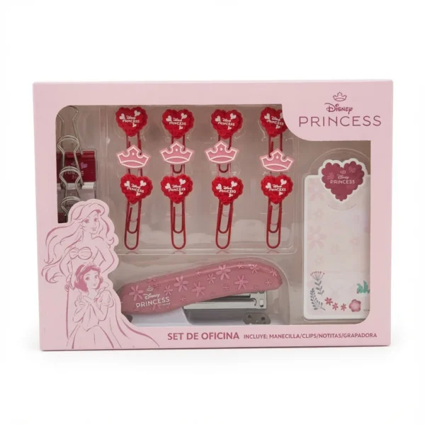 set oficina disney princesas clips grapadora